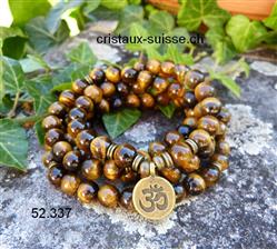 bracelet Mala 1087 perles en Oeil de Tigre